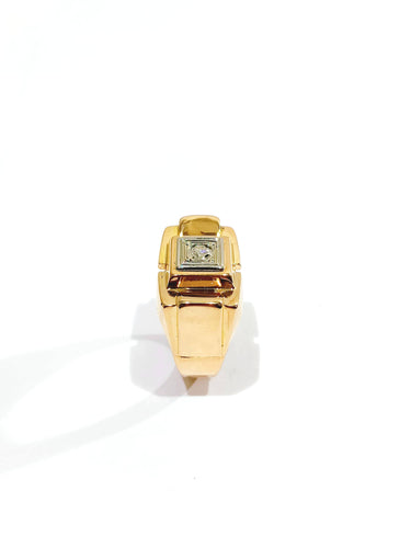 Bague 52 Bague Tank Or et Diamant 58 Facettes