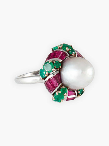 Bague Bague Mauboussin Perle fine, émeraude et rubis 58 Facettes HS2581