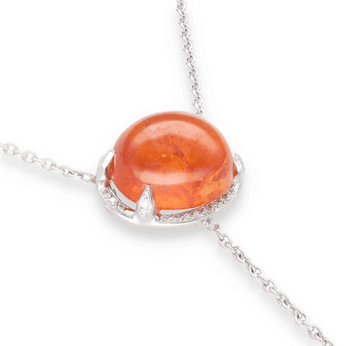 Collier Collier pendentif spessartite diamants 58 Facettes