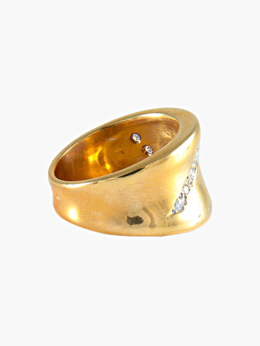 Bague 53 BAGUE OR JAUNE ET DIAMANTS 58 Facettes