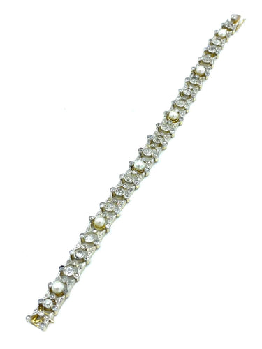 Bracelet Bracelet Or Argent Perles Diamants 58 Facettes