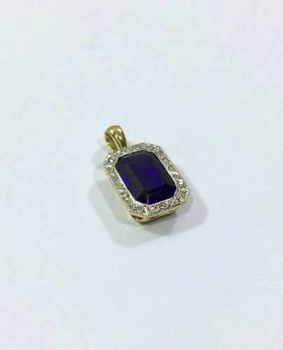 Pendentif Pendentif Or Diamants et Saphir synthétique 58 Facettes