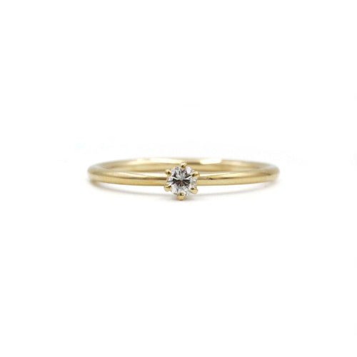 Bague 53 Solitaire Or jaune & Diamant 0.10ct 58 Facettes 220334R