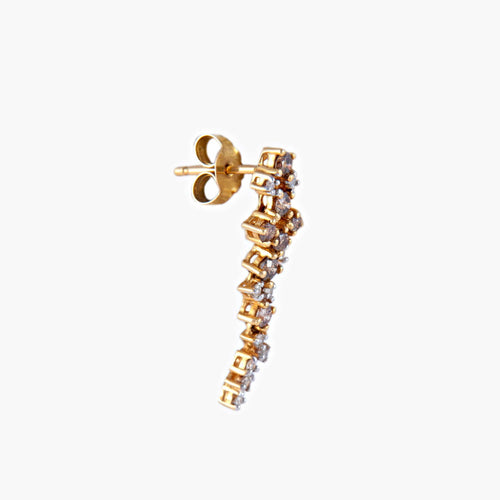 Bracelet Boucles d'oreilles en or jaune, diamants bruns et blancs 58 Facettes P1L15