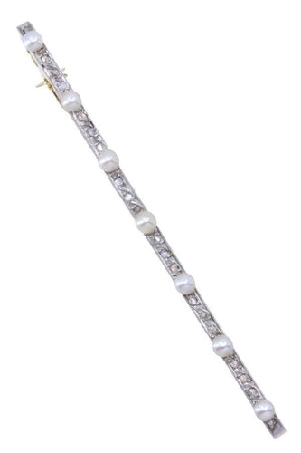 Broche BROCHE ART-DÉCO PERLES ET DIAMANTS 58 Facettes 069001