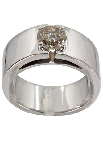 Bague 57 SOLITAIRE MODERNE DIAMANT CHAMPAGNE 1.10 CARAT 58 Facettes 039511