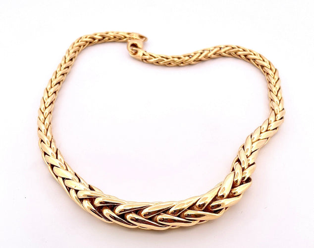 Collier Collier maille palmier en chute or jaune 58 Facettes