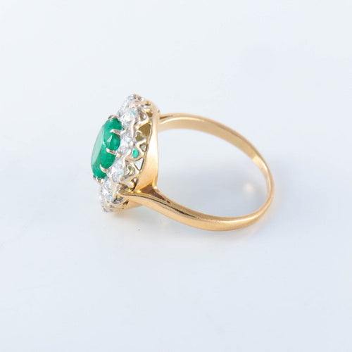 Bague 56 Bague Marguerite émeraude et diamants 58 Facettes