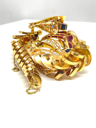 Bracelet Bracelet maille serpent articulé pierres de synthèse 58 Facettes