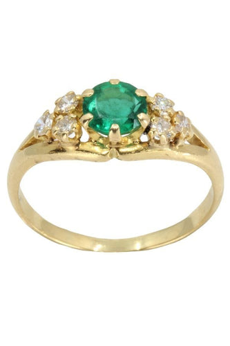 Bague BAGUE MODERNE ÉMERAUDE ET DIAMANTS 58 Facettes 044111