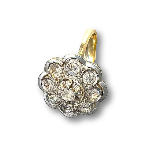 Bague Bague design Art Déco de la période 1930-1935 en or 18 kt avec diamants 58 Facettes Q754A