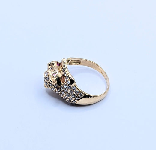 Bague Bague panthère en or et pavage diamants 58 Facettes
