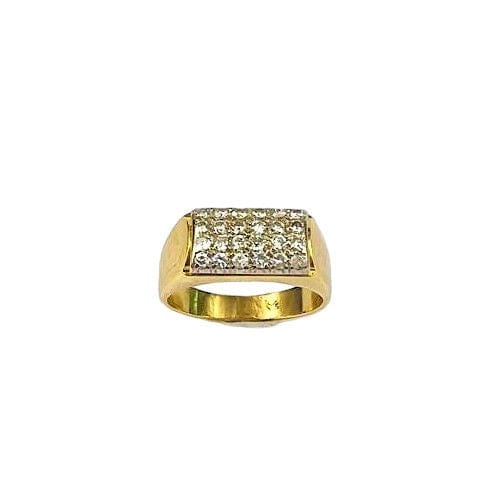 Bague 52.5 Bague Chevalière 2 ors Pavage Diamant 58 Facettes 20400000568