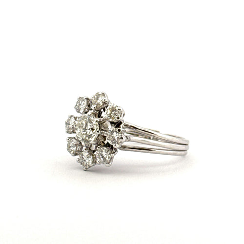 Bague 57 Bague soleil or blanc 18 carats et diamants 58 Facettes