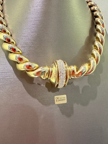Collier PIAGET - COLLIER VINTAGE ARYCULE TORSADE OR JAUNE & DIAMANTS 58 Facettes RÉF