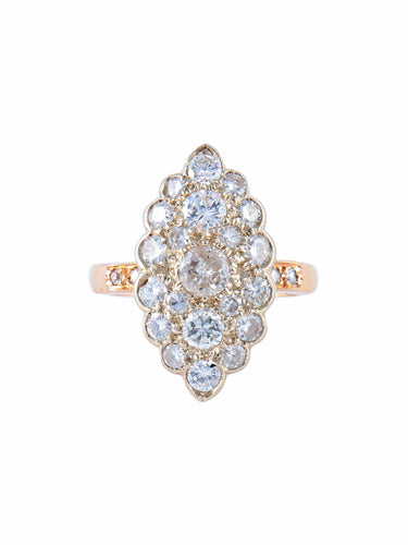 Bague Bague Marquise Or Jaune Diamants 58 Facettes