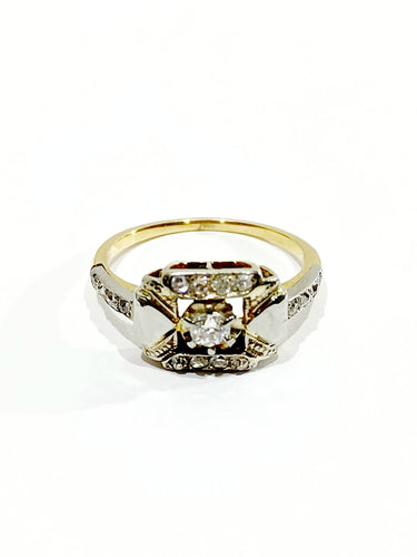Bague Bague Art Déco Or Et Diamants 58 Facettes 3082/1