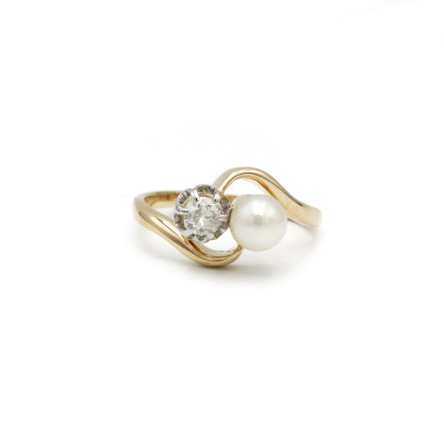 Bague 50 Bague Toi & Moi Perle et diamant 58 Facettes 230206R