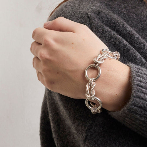 Bracelet HERMES - Bracelet "Audierne" Argent 58 Facettes
