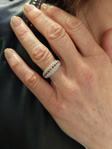 Bague 55 BAGUE JONC TOURMALINES DIAMANTS 58 Facettes 075621
