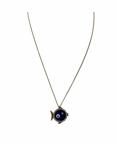 Pendentif Pendentif œil diamants émail 58 Facettes