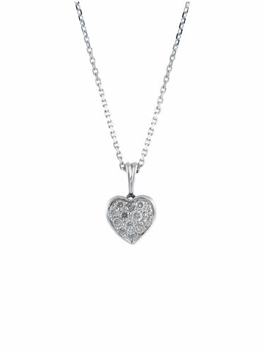 Collier Pendentif sur chaîne Coeur diamants 58 Facettes