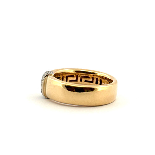Bague 53 Alliance or jaune 18 carats motif en diamants 58 Facettes