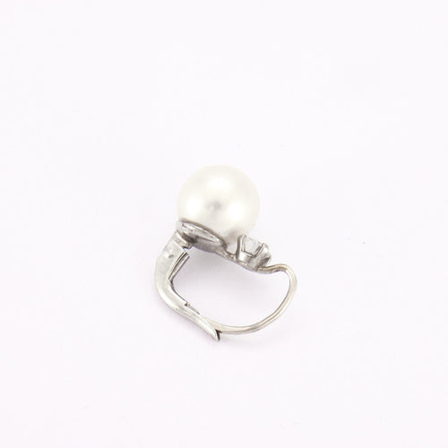 Boucles d'oreilles Dormeuses Perles, Diamants 58 Facettes