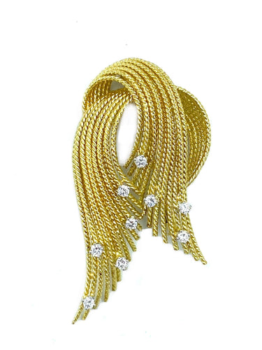Broche Broche Vintage vers 1960 or jaune et diamants 58 Facettes
