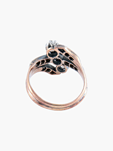 Bague BAGUE STYLE NAPOLEON III OR ROSE ET DIAMANTS 58 Facettes
