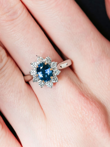 Bague 52 Bague Marguerite Saphir et Diamants 58 Facettes