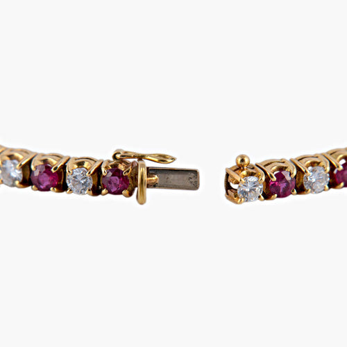 Bracelet Bracelet Tennis Rubis Diamants 58 Facettes