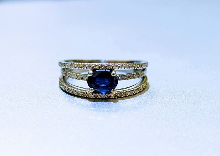 Bague Bague saphir 3 anneaux diamants 58 Facettes