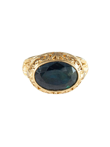 Bague 50 Bague or jaune et saphir 58 Facettes