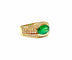 Bague Bague or jaune émeraude ovale et diamants 58 Facettes
