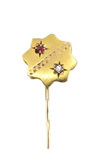 Broche ÉPINGLE ANCIENNE RUBIS ET DIAMANT 58 Facettes 050901