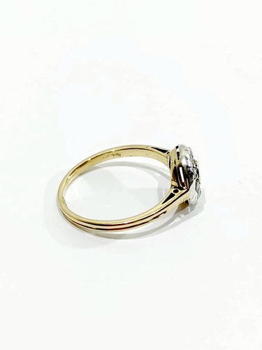 Bague 49.5 Bague Or Argent Diamants Et Perles 58 Facettes 3087/1