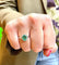 Bague Bague  Emeraude ovale et diamants 58 Facettes