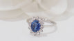 Bague 53 Bague Marguerite en platine, saphir de Ceylan et diamants 58 Facettes 32077