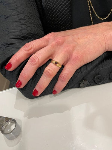 Bague BAGUE JONC GRENAT MODERNE 58 Facettes 044421