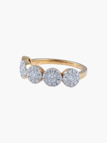 Bague Demi Alliance Fleurs Or jaune diamants 58 Facettes