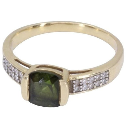 Bague 54 Bague Or jaune Péridot Diamants 58 Facettes 080161