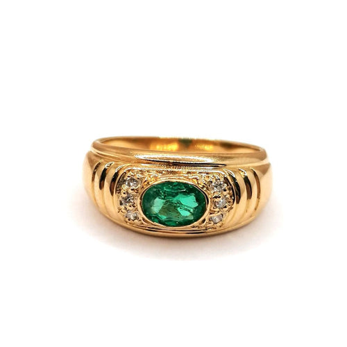 Bague Bague émeraude et diamants 58 Facettes 2525