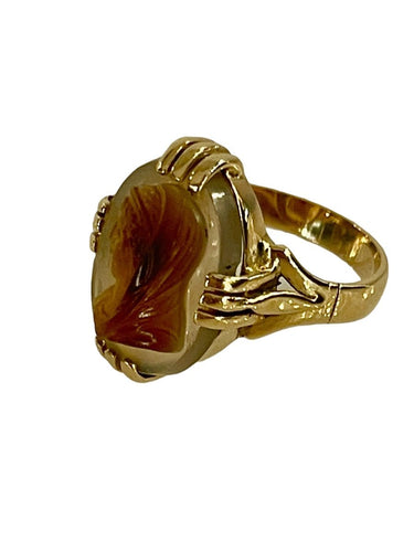 Bague Bague En Or Et Camée Agate 58 Facettes 988921