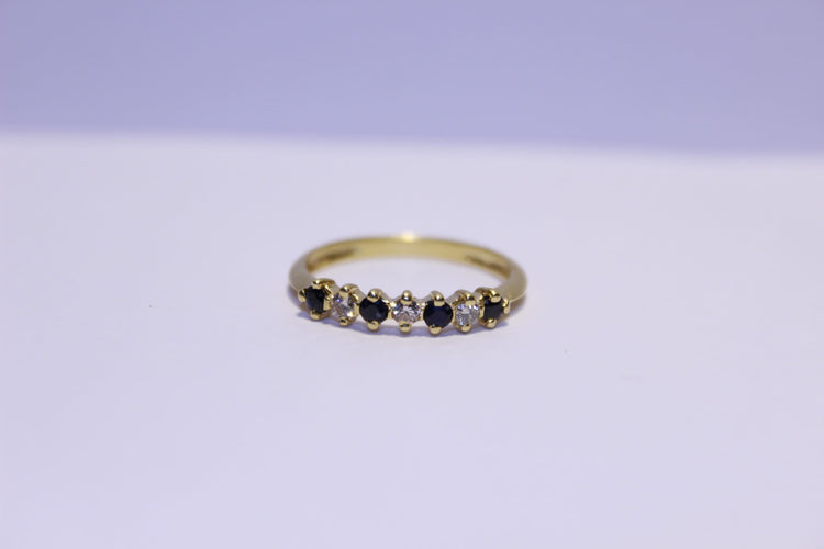 Bague 55 Bague  Diamants et Saphirs 58 Facettes