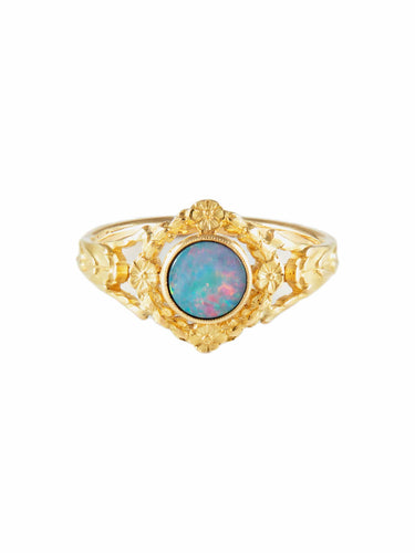 Bague 57 Bague Ancienne Or Jaune Opale 58 Facettes