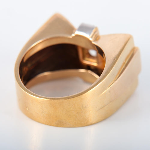 Bague 54 Bague Tank Or Jaune Diamants modèle Noeud 58 Facettes 487
