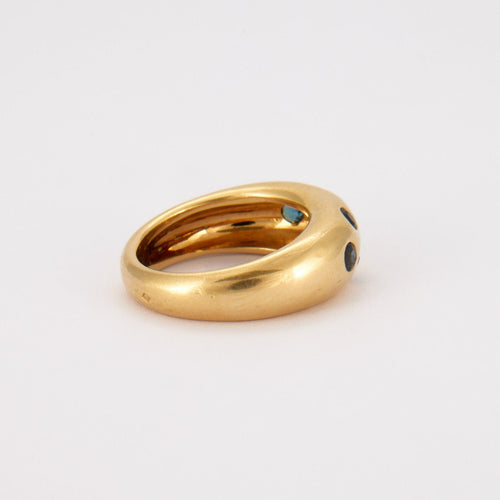Bague 54 Bague Jonc Or Jaune Saphirs 58 Facettes LOT 4118