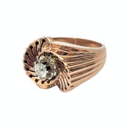 Bague 54 Bague rétro or rose diamant 58 Facettes 1-1191/1