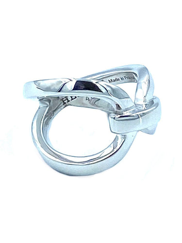 Bague HERMÈS. Bague Ever Chaîne d’ancre argent 58 Facettes